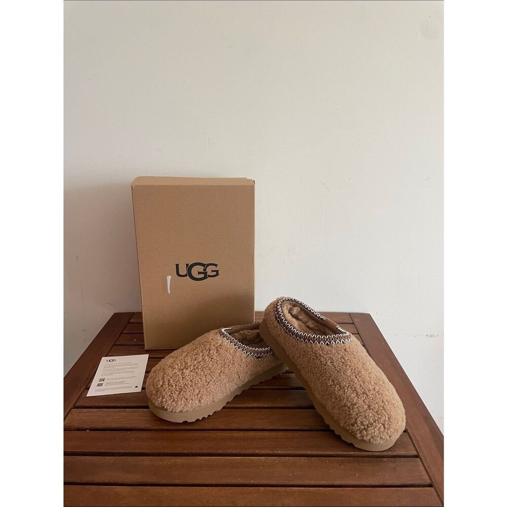UGG Tasman Maxi Curly Clogs Chestnut USA Women Size 7/UK 5/EU 38
